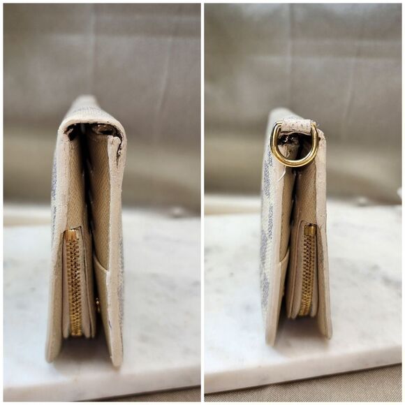 Louis Vuitton Damier Azur Insolite Wallet w/ Dust Bag & Unbranded Chain - Picture 12 of 17